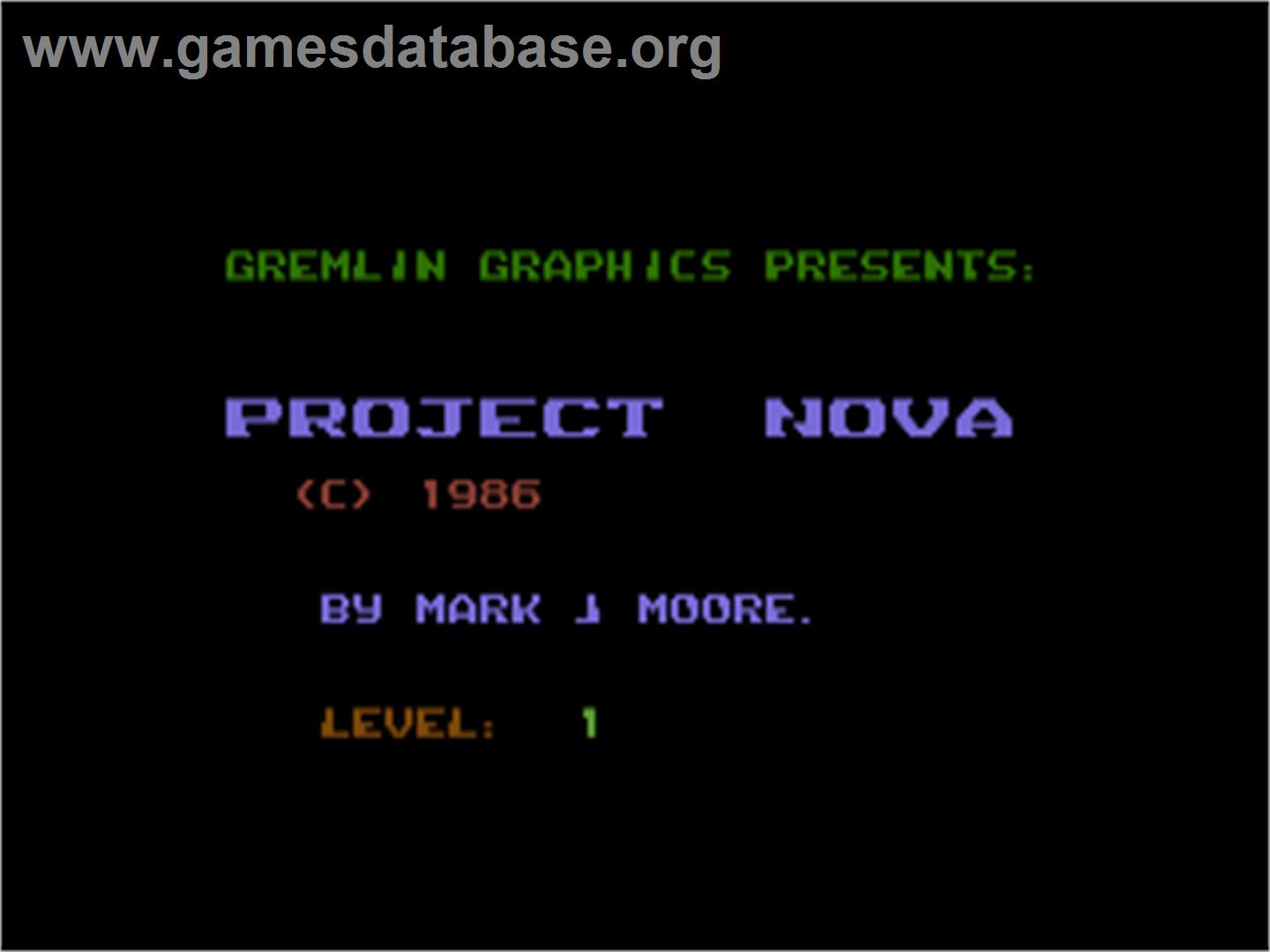 Project Nova - Commodore Plus 4 - Artwork - Title Screen
