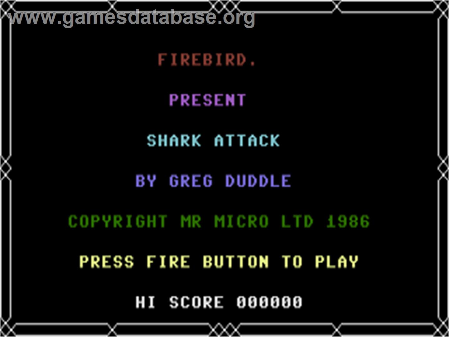 Shark - Commodore Plus 4 - Artwork - Title Screen