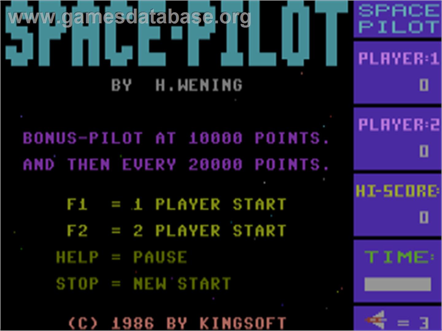 Space Pilot - Commodore Plus 4 - Artwork - Title Screen