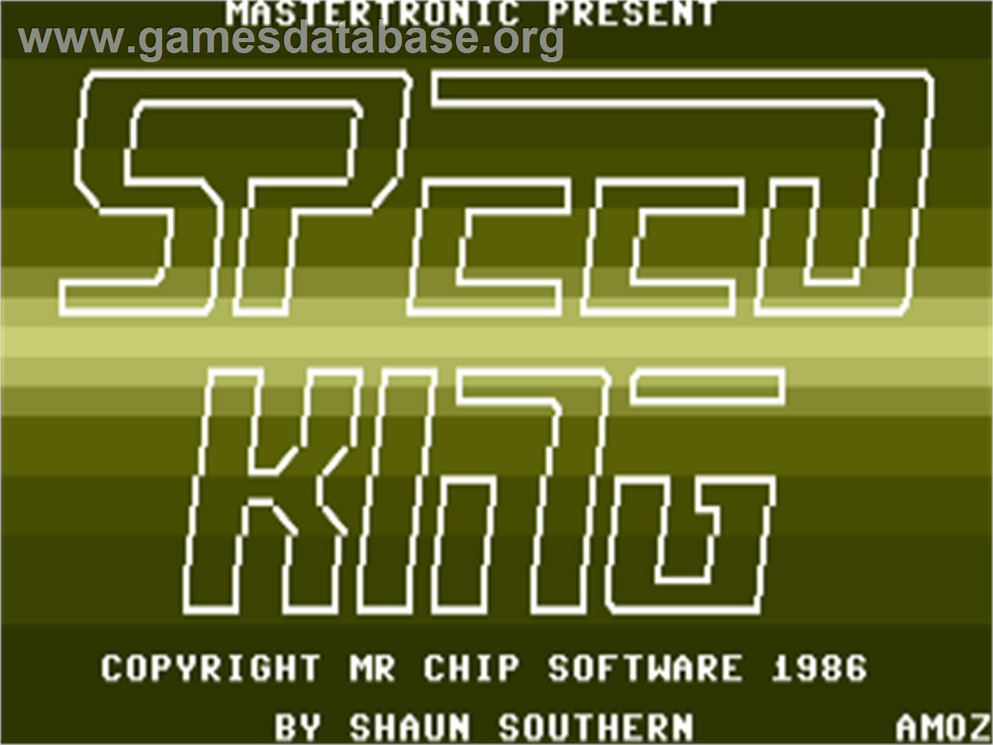 Speed King - Commodore Plus 4 - Artwork - Title Screen