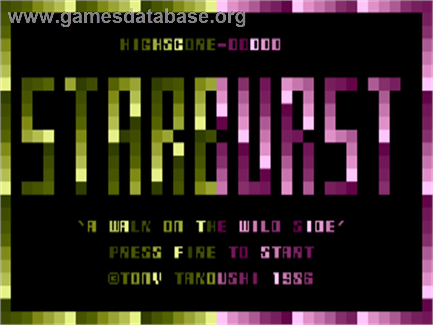 Starburst - A Walk On The Wild Side - Commodore Plus 4 - Artwork - Title Screen