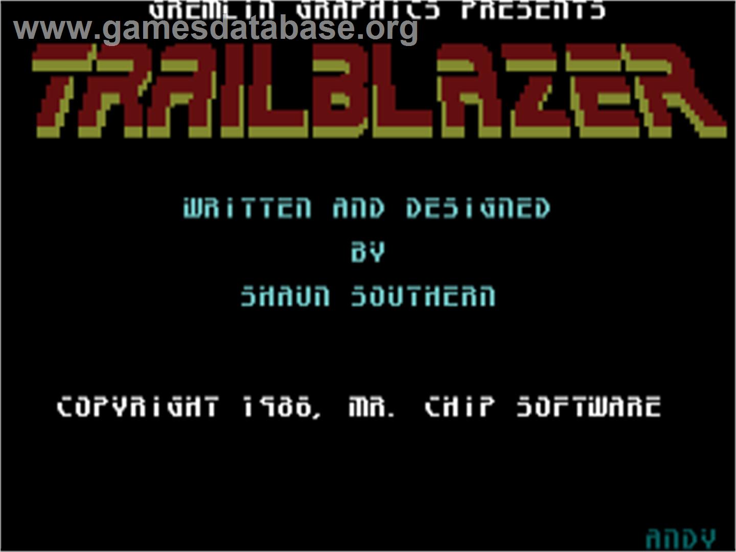 Trailblazer - Commodore Plus 4 - Artwork - Title Screen