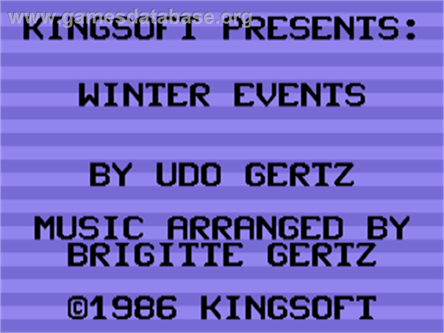 Winter Events - Commodore Plus 4 - Artwork - Title Screen
