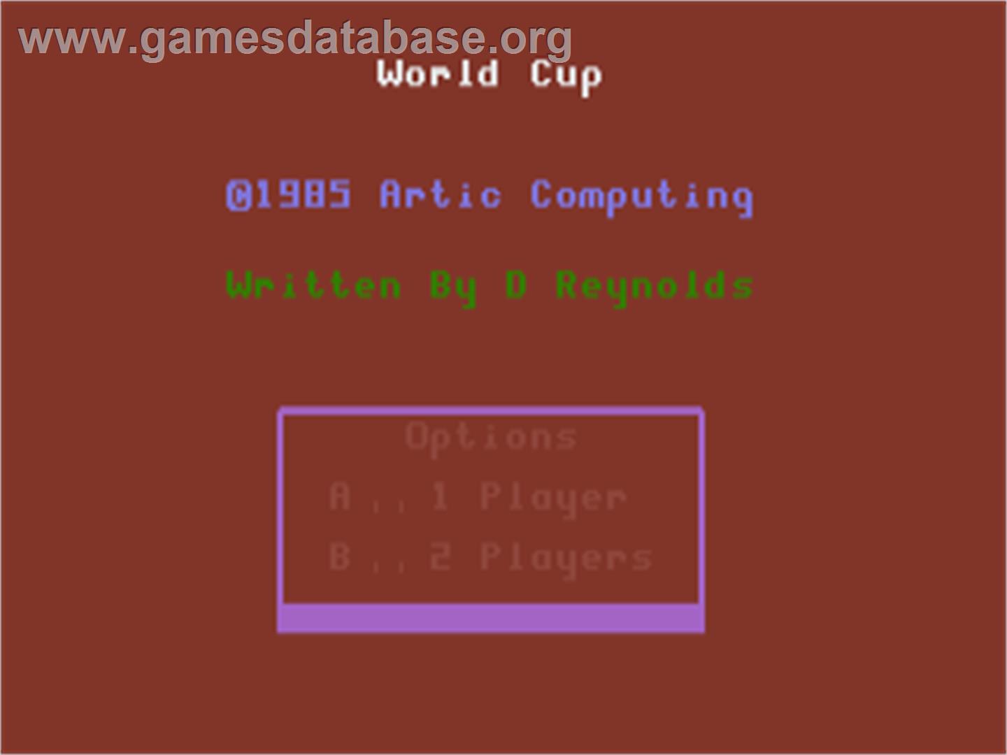 World Cup - Commodore Plus 4 - Artwork - Title Screen