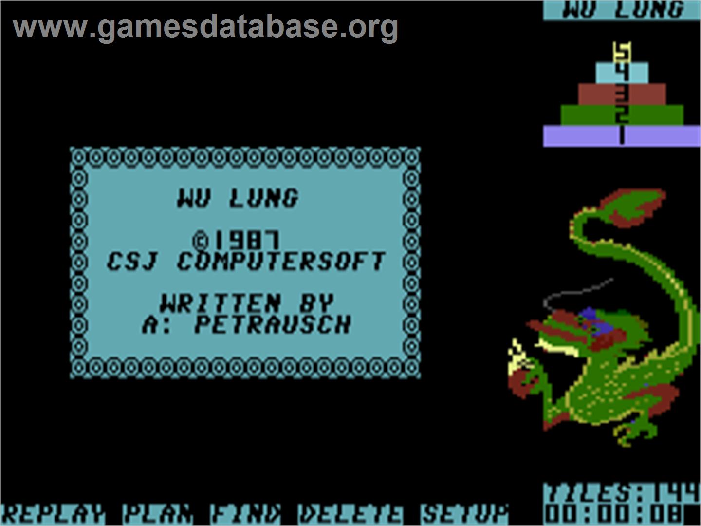 Wu Lung - Commodore Plus 4 - Artwork - Title Screen