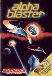 Box cover for Alpha Blaster on the Commodore VIC-20.