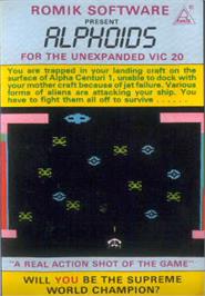Box cover for Alphoids on the Commodore VIC-20.