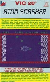 Box cover for Atom Smasher on the Commodore VIC-20.
