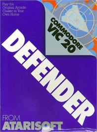 Box cover for Defender on the Commodore VIC-20.