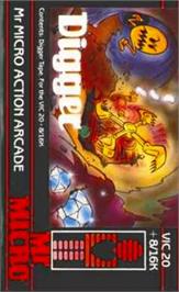 Box cover for Digger on the Commodore VIC-20.