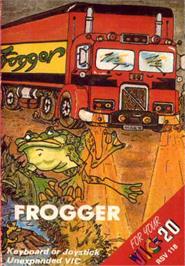 Box cover for Frogger on the Commodore VIC-20.