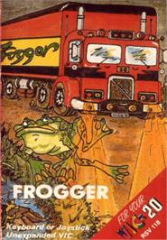 Box cover for Frogger on the Commodore VIC-20.