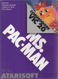 Box cover for Ms. Pac-Man on the Commodore VIC-20.