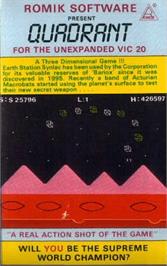 Box cover for Quadrant on the Commodore VIC-20.