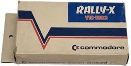 Box cover for Rally-x on the Commodore VIC-20.