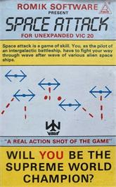 Box cover for Space Attack on the Commodore VIC-20.