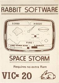 Box cover for Space Storm on the Commodore VIC-20.