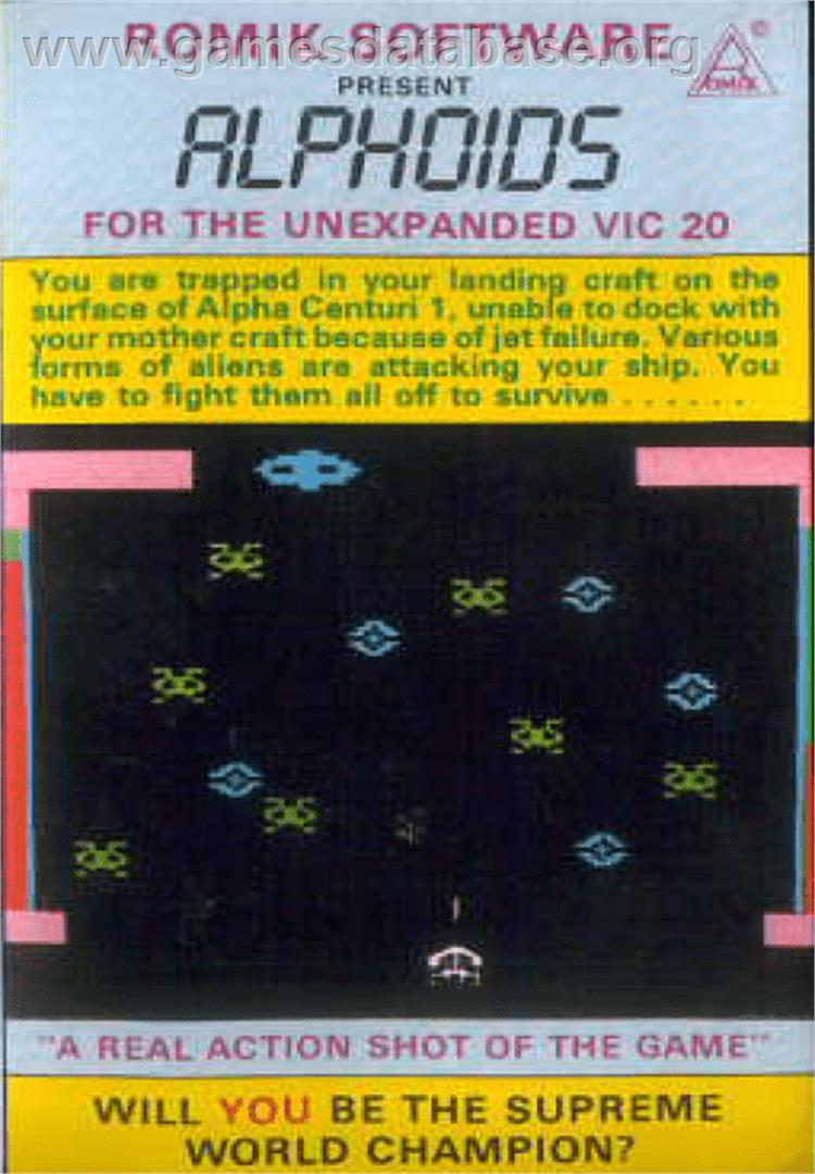 Alphoids - Commodore VIC-20 - Artwork - Box