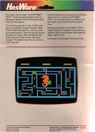 Box back cover for Alphabet Zoo on the Commodore VIC-20.