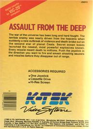 Box back cover for Assault From The Deep on the Commodore VIC-20.