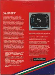 Box back cover for Bandits on the Commodore VIC-20.