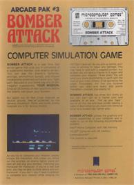 Box back cover for Bomber Attack on the Commodore VIC-20.