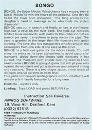 Box back cover for Bongo on the Commodore VIC-20.