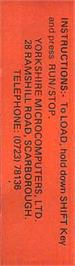 Box back cover for Cannibal on the Commodore VIC-20.