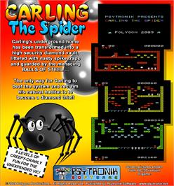 Box back cover for Carling The Spider on the Commodore VIC-20.