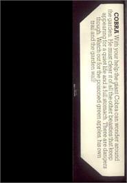 Box back cover for Cobra on the Commodore VIC-20.