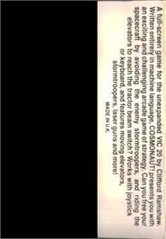 Box back cover for Cosmonaut on the Commodore VIC-20.