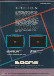 Box back cover for Cyclon on the Commodore VIC-20.