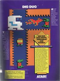 Box back cover for Dig Dug on the Commodore VIC-20.