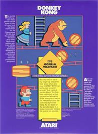 Box back cover for Donkey Kong on the Commodore VIC-20.
