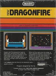 Box back cover for Dragon Fire on the Commodore VIC-20.