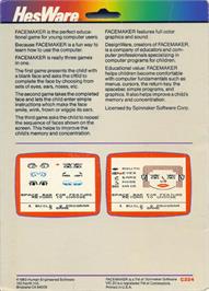 Box back cover for Face Maker on the Commodore VIC-20.