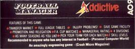 Box back cover for Football Manager on the Commodore VIC-20.