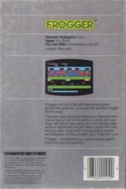 Box back cover for Frogger on the Commodore VIC-20.