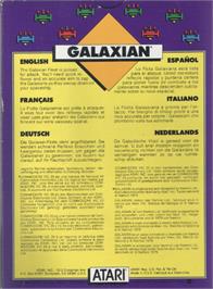 Box back cover for Galaxian on the Commodore VIC-20.