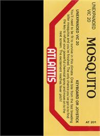 Box back cover for Mosquito on the Commodore VIC-20.