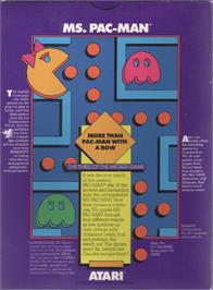 Box back cover for Ms. Pac-Man on the Commodore VIC-20.