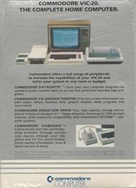 Box back cover for Omega Race on the Commodore VIC-20.