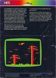 Box back cover for Predator on the Commodore VIC-20.