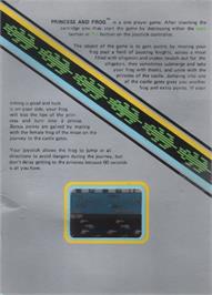 Box back cover for Princess And Frog on the Commodore VIC-20.