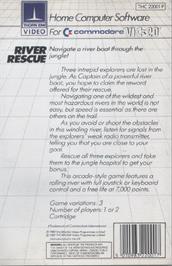 Box back cover for River Rescue on the Commodore VIC-20.