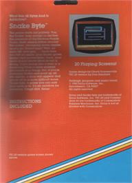 Box back cover for Snake Byte on the Commodore VIC-20.