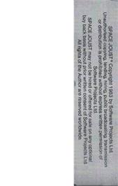 Box back cover for Space Joust on the Commodore VIC-20.