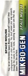 Box back cover for Space Mouse on the Commodore VIC-20.