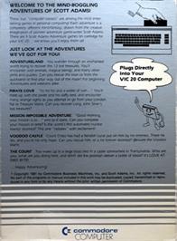 Box back cover for Voodoo Castle on the Commodore VIC-20.