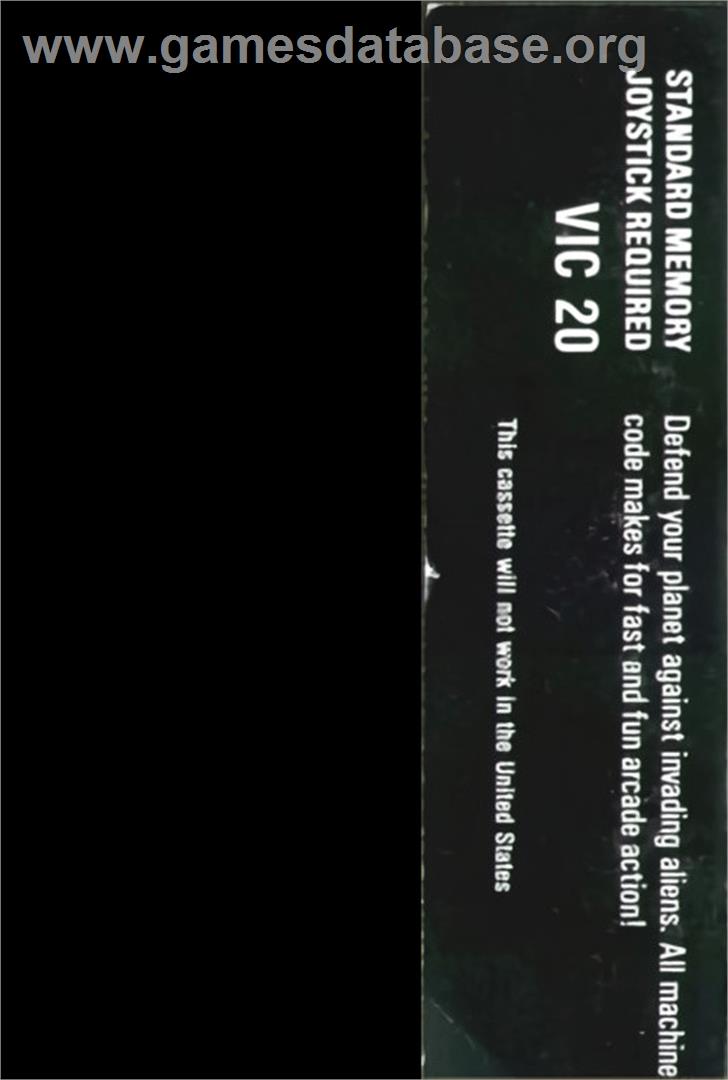 Annihilator - Commodore VIC-20 - Artwork - Box Back